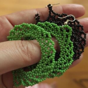 NWOT Handmade (2) Pairs Of Beaded Earrings - Made In Hayward California